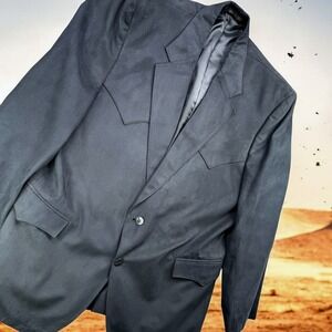 Circle S Blazer Mens 46R Black Western Sport Coat Cowboy Dallas Texas Yoke